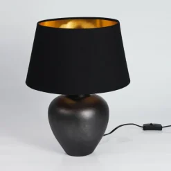 Lampes En Tissu-hofstein Lampe de table Tapona Anthracite, 1 lumière