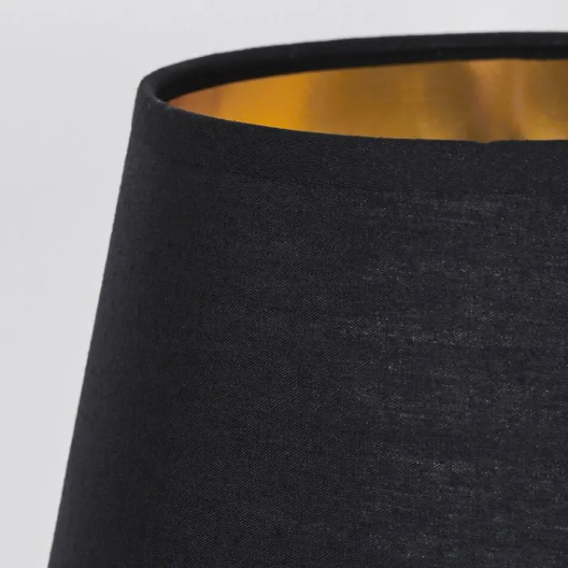 Lampes En Tissu-hofstein Lampe de table Tapona Brun foncé, Nickel mat, 1 lumière