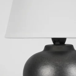 Lampes En Tissu-hofstein Lampe de table Tapona Brun foncé, Nickel mat, 1 lumière