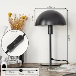 hofstein Lampe de table Tati Noir, 1 lumière