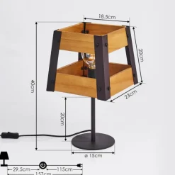Lampes Vintages & Rétros-hofstein Lampe de table Tiflis Noir, 1 lumière
