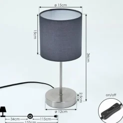 Lampes En Tissu-hofstein Lampe de table Tise Nickel mat, 1 lumière