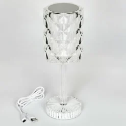 hofstein Lampe de table Toire LED Transparent, Blanc, 1 lumière* Lampes À Poser
