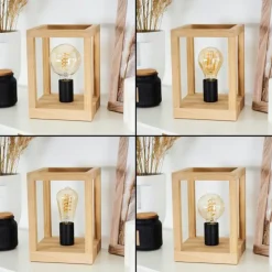 Style Boho-Chic-hofstein Lampe de table Torreglia Brun, Noir, 1 lumière