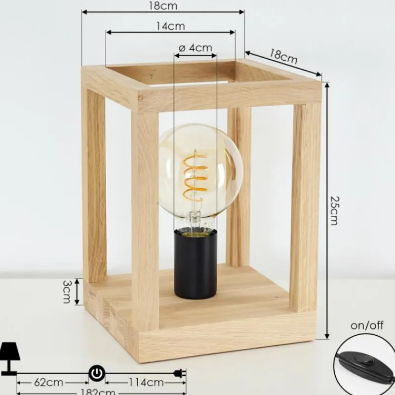 Style Boho-Chic-hofstein Lampe de table Torreglia Brun, Noir, 1 lumière