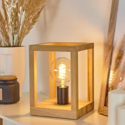 Style Boho-Chic-hofstein Lampe de table Torreglia Brun, Noir, 1 lumière