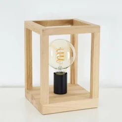 Style Boho-Chic-hofstein Lampe de table Torreglia Brun, Noir, 1 lumière