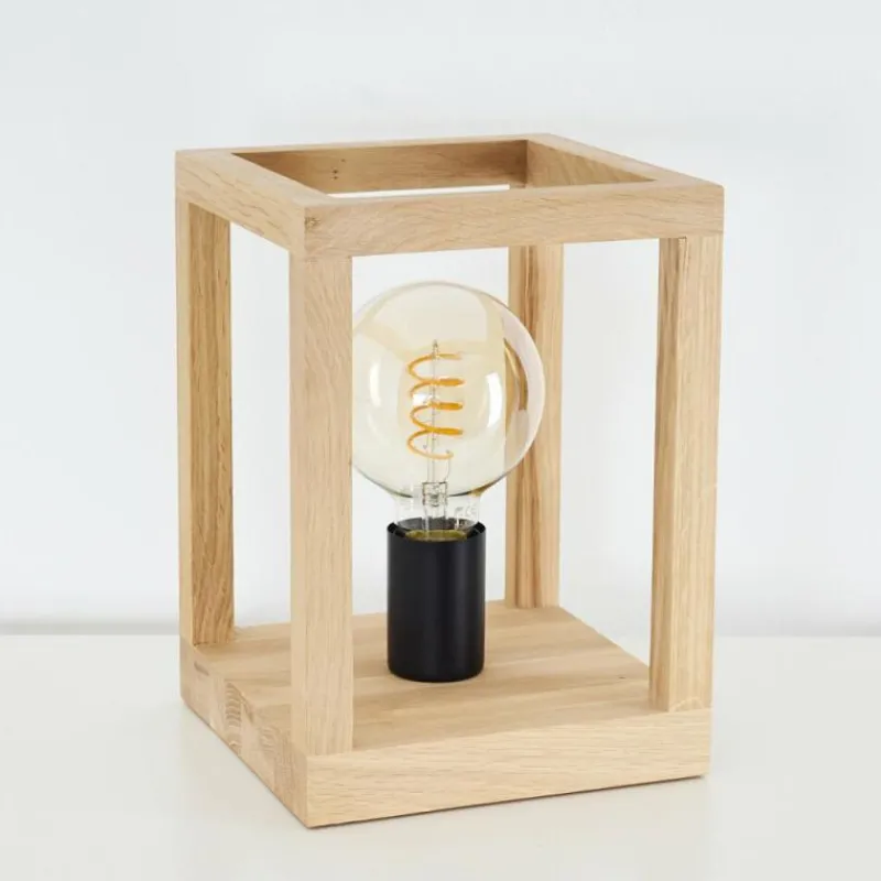 Style Boho-Chic-hofstein Lampe de table Torreglia Brun, Noir, 1 lumière