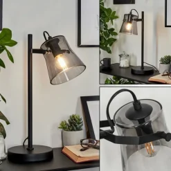 Suspension Verre Fumé-hofstein Lampe de table Trajouca Noir, 1 lumière