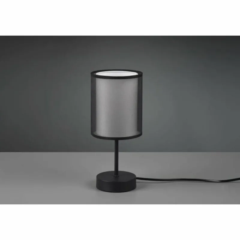 Lampes En Tissu-Luminaires Trio Lampe de table Trio Burton Noir, 1 lumière