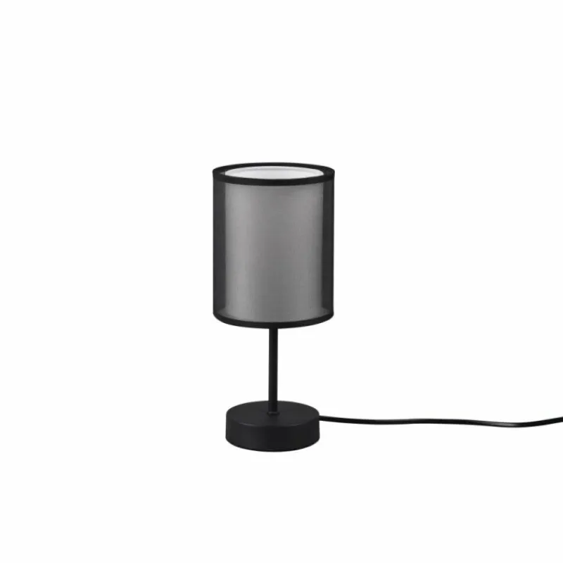 Lampes En Tissu-Luminaires Trio Lampe de table Trio Burton Noir, 1 lumière