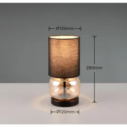 Lampes En Tissu-Luminaires Trio Lampe de table Trio ELIO Noir, 1 lumière