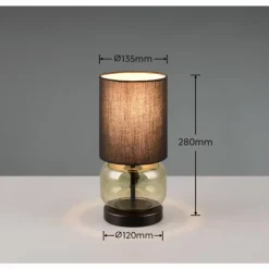 Lampes En Tissu-Luminaires Trio Lampe de table Trio ELIO Noir, 1 lumière