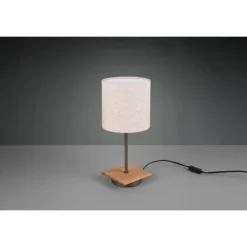 Lampes En Tissu-Luminaires Trio Lampe de table Trio Elmau Brun foncé, Nickel mat, 1 lumière