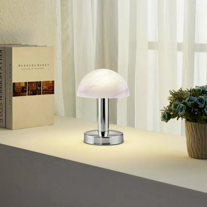 Luminaires Trio Lampe de table Trio Fynn 2 Aluminium, Chrome, 1 lumière