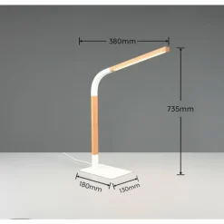 Lampes En Bois-Luminaires Trio Lampe de table Trio NORRIS LED Blanc, 1 lumière