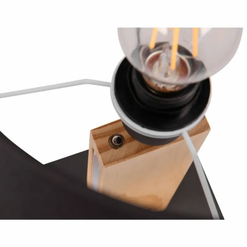 Lampes En Tissu-Luminaires Trio Lampe de table Trio RAHUL Noir, 2 lumières