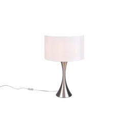 Lampes En Tissu-Luminaires Trio Lampe de table Trio Sabia Nickel mat, 1 lumière
