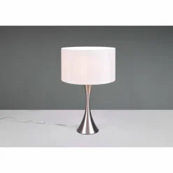 Lampes En Tissu-Luminaires Trio Lampe de table Trio Sabia Nickel mat, 1 lumière