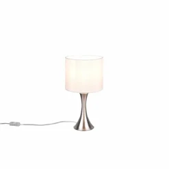 Lampes En Tissu-Luminaires Trio Lampe de table Trio Sabia Nickel mat, 1 lumière