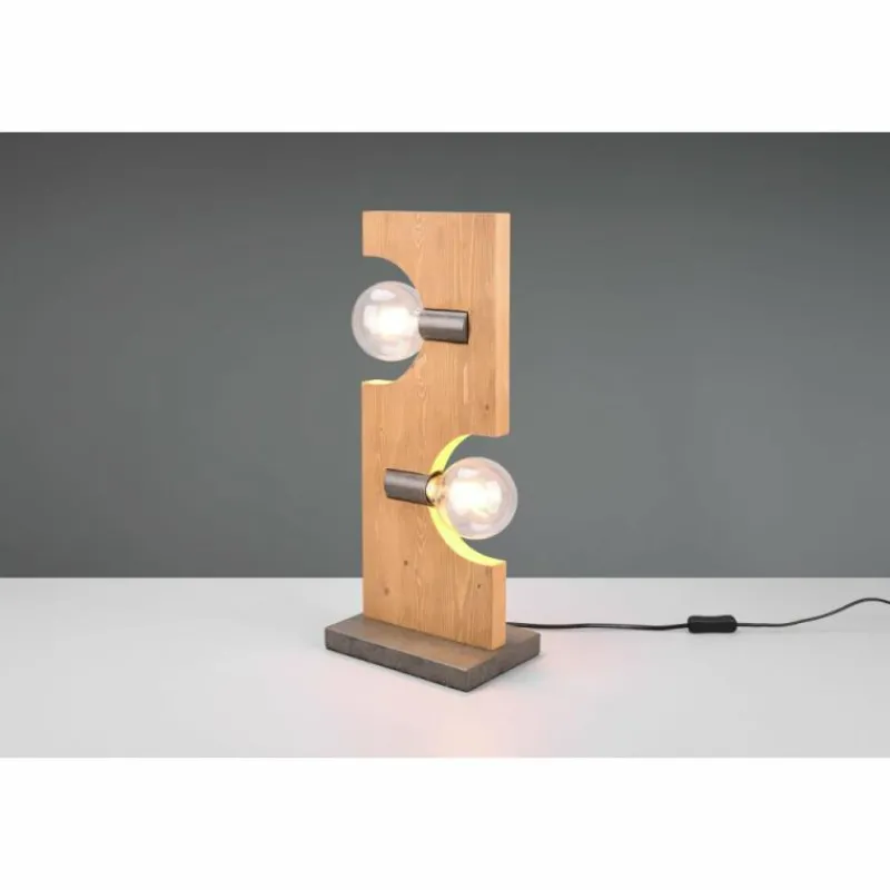 Lampes Vintages & Rétros-Luminaires Trio Lampe de table Trio Tailor Brun foncé, Écru, Nickel mat, 2 lumières