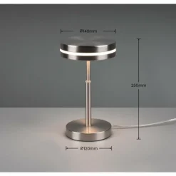 Luminaires Trio Lampe de table Trio-Leuchten Franklin LED Nickel mat, 1 lumière* Lampes À Poser