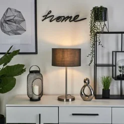 Lampes En Tissu-hofstein Lampe de table Tveid Nickel mat, 1 lumière