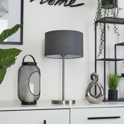 Lampes En Tissu-hofstein Lampe de table Tveid Nickel mat, 1 lumière