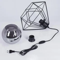 Suspension Verre Fumé-hofstein Lampe de table Uarau Noir, 1 lumière