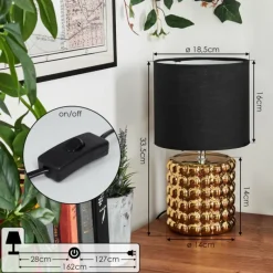 Lampes En Tissu-hofstein Lampe de table Varam Or, 1 lumière