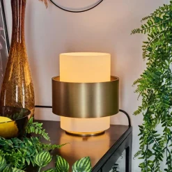 hofstein Lampe de table Vegreville Laiton, 1 lumière