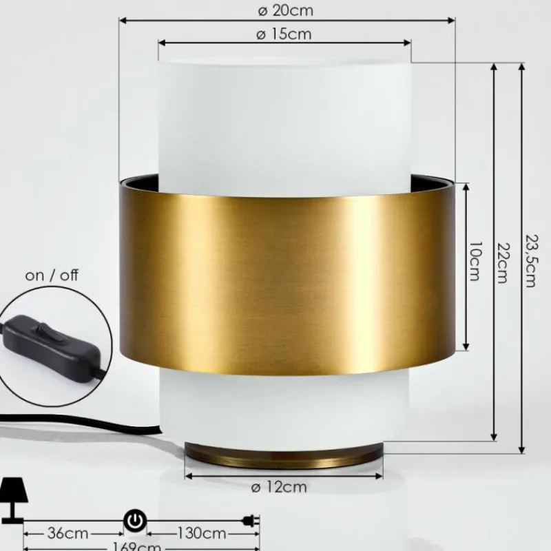 hofstein Lampe de table Vegreville Laiton, 1 lumière