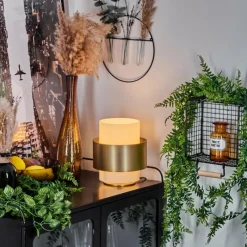 hofstein Lampe de table Vegreville Laiton, 1 lumière