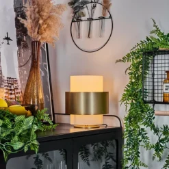 hofstein Lampe de table Vegreville Laiton, 1 lumière