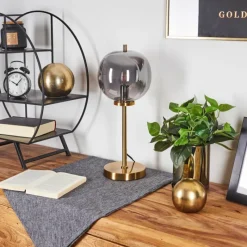 Suspension Verre Fumé-hofstein Lampe de table Verbania Laiton, 1 lumière