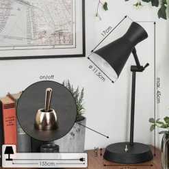 Luminaires Scandinaves-hofstein Lampe de table Vijes Noir, 1 lumière