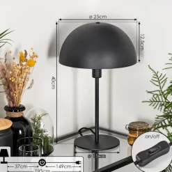 Lampes Dorées-hofstein Lampe de table Vivian Noir, 1 lumière