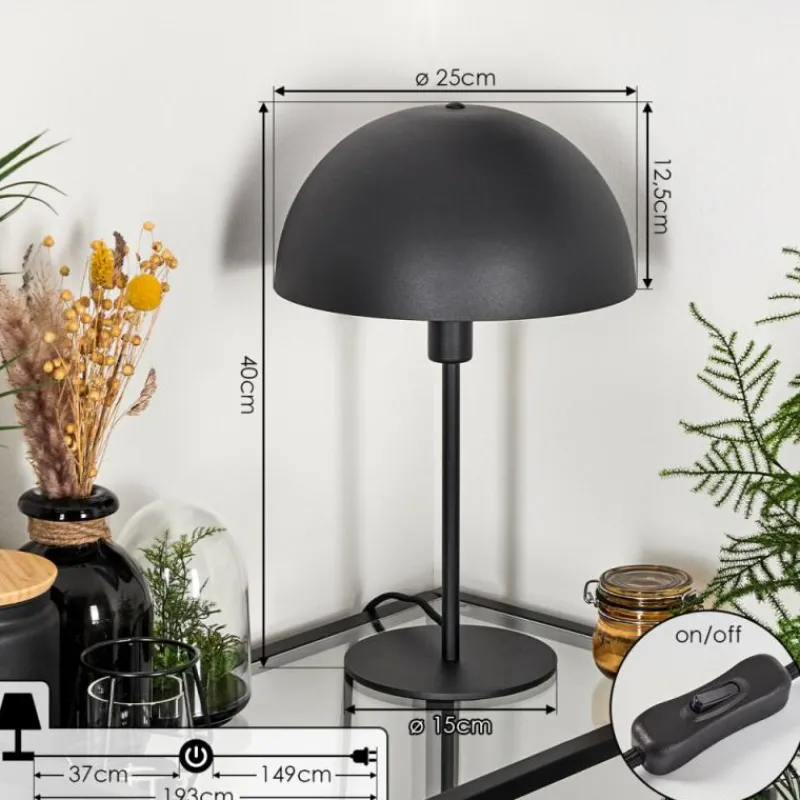 Lampes Dorées-hofstein Lampe de table Vivian Noir, 1 lumière