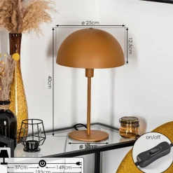 Luminaires Scandinaves-hofstein Lampe de table Vivian Ocre, 1 lumière