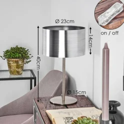 hofstein Lampe de table Volos Nickel mat, 1 lumière* Lampes À Poser