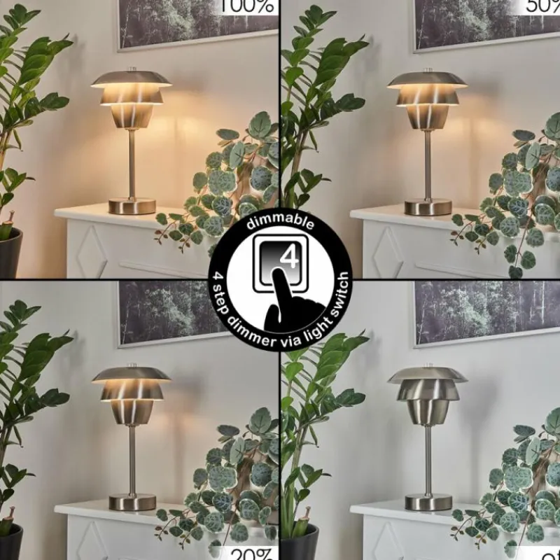 hofstein Lampe de table Wacissa Nickel mat, 1 lumière