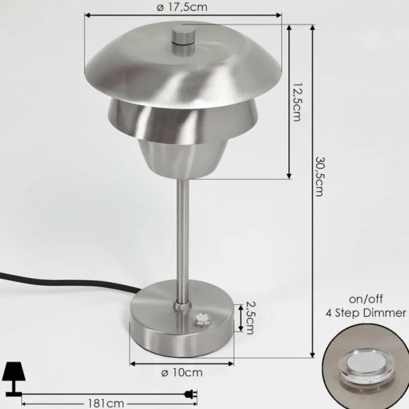 hofstein Lampe de table Wacissa Nickel mat, 1 lumière