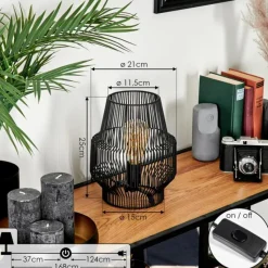 Lampes Industrielles-hofstein Lampe de table Wemude Noir, 1 lumière