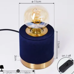 Lampes En Tissu-hofstein Lampe de table Weruga Bleu, Or, 1 lumière