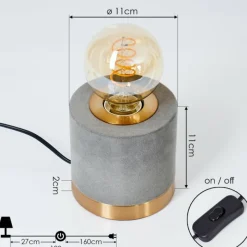 Lampes En Tissu-hofstein Lampe de table Weruga Gris, Laiton, 1 lumière