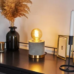 Lampes En Tissu-hofstein Lampe de table Weruga Gris, Laiton, 1 lumière