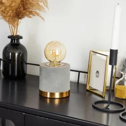 Lampes En Tissu-hofstein Lampe de table Weruga Gris, Laiton, 1 lumière