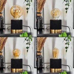 Lampes En Tissu-hofstein Lampe de table Weruga Or, Noir, 1 lumière