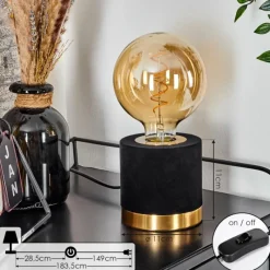 Lampes En Tissu-hofstein Lampe de table Weruga Or, Noir, 1 lumière