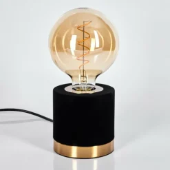 Lampes En Tissu-hofstein Lampe de table Weruga Or, Noir, 1 lumière